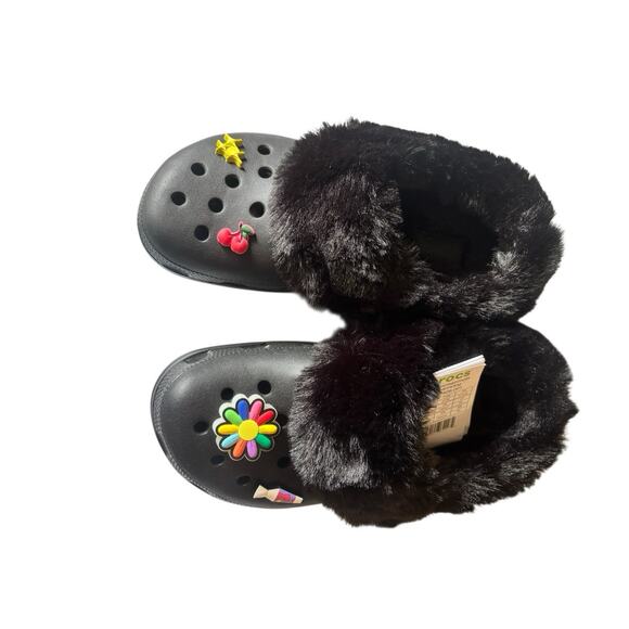 Crocs HTF Limited Mammoth Clogs With Light Up Jibbitz Size W9 M7 Fuzzy Dopamine - Picture 2 of 9